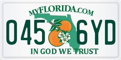 FL license plate 0456YD