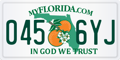 FL license plate 0456YJ