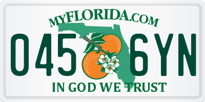 FL license plate 0456YN