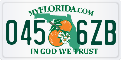 FL license plate 0456ZB