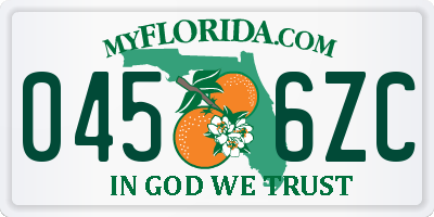 FL license plate 0456ZC