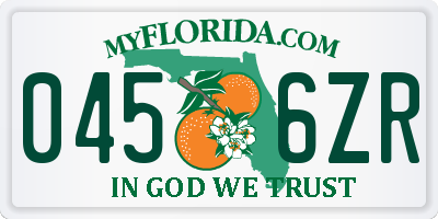 FL license plate 0456ZR