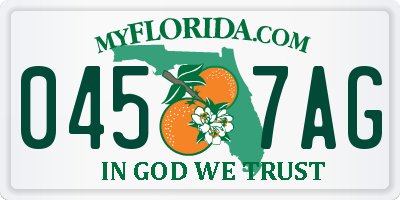 FL license plate 0457AG