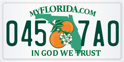 FL license plate 0457AO