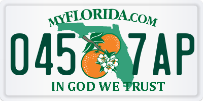 FL license plate 0457AP