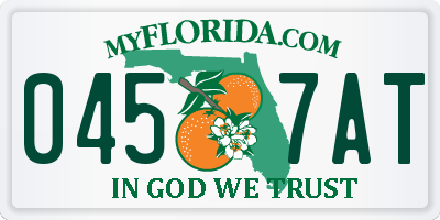 FL license plate 0457AT