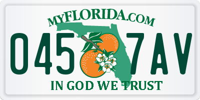 FL license plate 0457AV