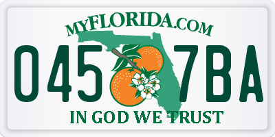 FL license plate 0457BA