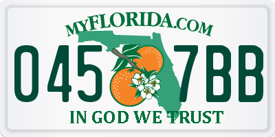 FL license plate 0457BB