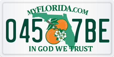 FL license plate 0457BE