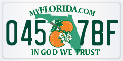 FL license plate 0457BF