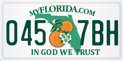 FL license plate 0457BH