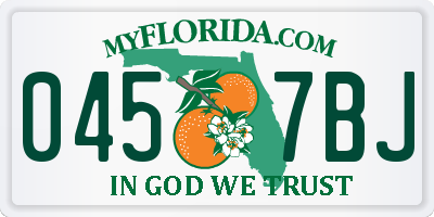 FL license plate 0457BJ