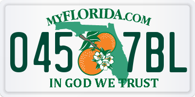 FL license plate 0457BL