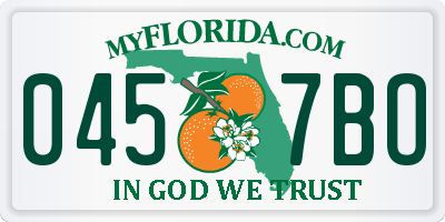FL license plate 0457BO