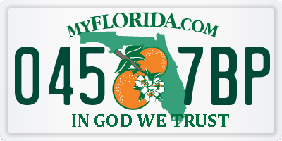 FL license plate 0457BP