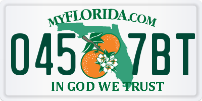 FL license plate 0457BT
