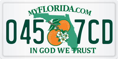 FL license plate 0457CD
