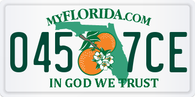 FL license plate 0457CE