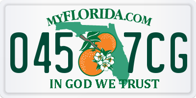FL license plate 0457CG