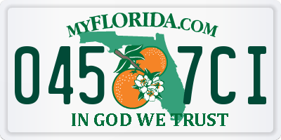 FL license plate 0457CI