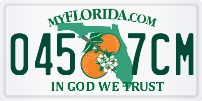 FL license plate 0457CM