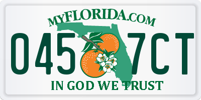 FL license plate 0457CT