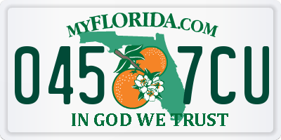 FL license plate 0457CU