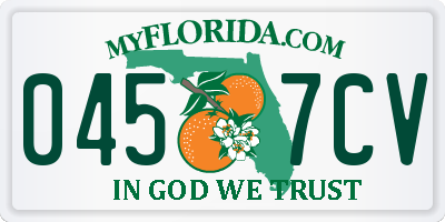FL license plate 0457CV