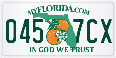 FL license plate 0457CX