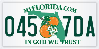 FL license plate 0457DA