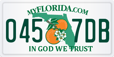 FL license plate 0457DB