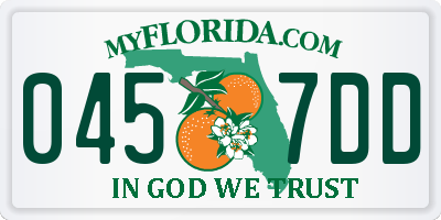 FL license plate 0457DD