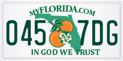 FL license plate 0457DG