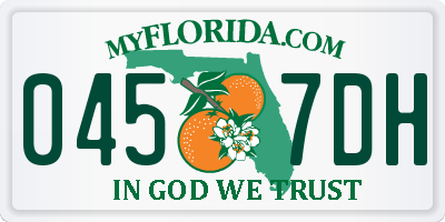 FL license plate 0457DH