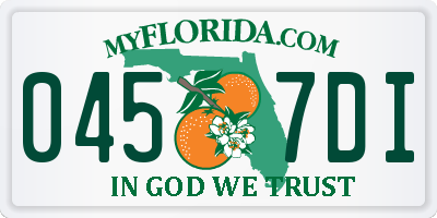 FL license plate 0457DI