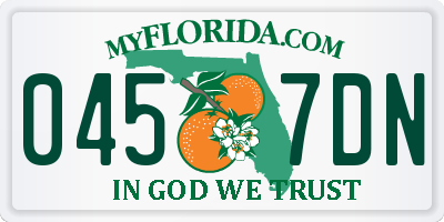 FL license plate 0457DN
