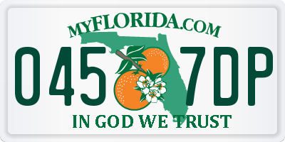 FL license plate 0457DP