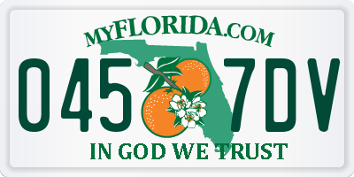 FL license plate 0457DV
