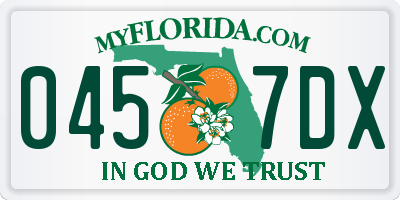 FL license plate 0457DX