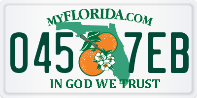 FL license plate 0457EB