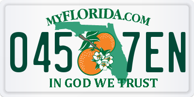 FL license plate 0457EN