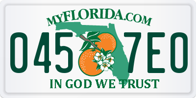 FL license plate 0457EO