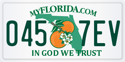 FL license plate 0457EV
