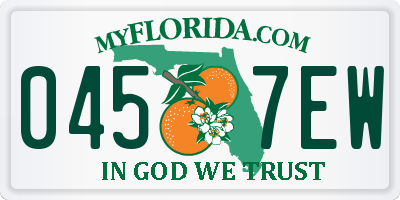 FL license plate 0457EW