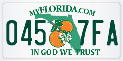 FL license plate 0457FA