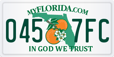 FL license plate 0457FC