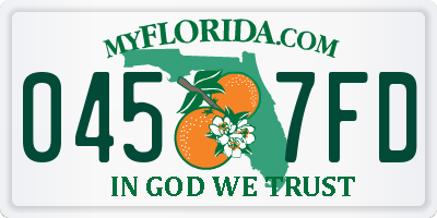 FL license plate 0457FD