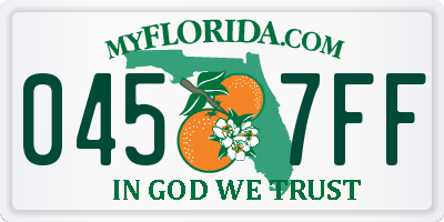 FL license plate 0457FF