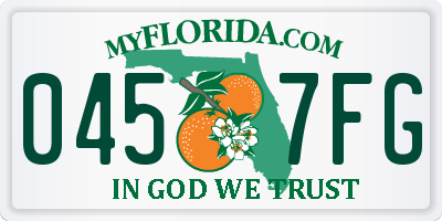 FL license plate 0457FG